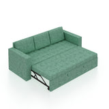 FABRIO Three Seater Upholstered Sofa Cum Bed Textured Suede - 12 Months Warranty -Suede Oasis
