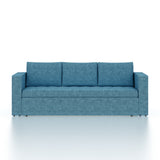 FABRIO Three Seater Upholstered Sofa Cum Bed Textured Suede - 12 Months Warranty -Suede Blue