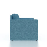 FABRIO Three Seater Upholstered Sofa Cum Bed Textured Suede - 12 Months Warranty -Suede Blue