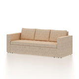 FABRIO Three Seater Upholstered Sofa Cum Bed Textured Suede - 12 Months Warranty -Suede Beige