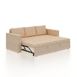 FABRIO Three Seater Upholstered Sofa Cum Bed Textured Suede - 12 Months Warranty -Suede Beige