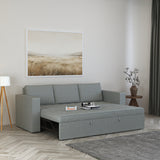 FABRIO Three Seater Upholstered Sofa Cum Bed Velvet - 12 Months Warranty - GREY