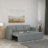 FABRIO Three Seater Upholstered Sofa Cum Bed Velvet - 12 Months Warranty - GREY