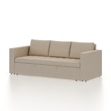 FABRIO Three Seater Upholstered Sofa Cum Bed Velvet - 12 Months Warranty - CREAM