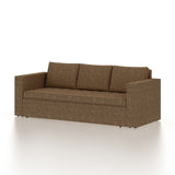 FABRIO Three Seater Upholstered Sofa Cum Bed Textured Suede - 12 Months Warranty -Suede Brown