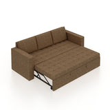 FABRIO Three Seater Upholstered Sofa Cum Bed Textured Suede - 12 Months Warranty -Suede Brown