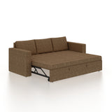 FABRIO Three Seater Upholstered Sofa Cum Bed Textured Suede - 12 Months Warranty -Suede Brown