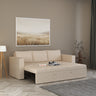 FABRIO Three Seater Upholstered Sofa Cum Bed Textured Suede - 12 Months Warranty -Suede Beige