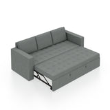 FABRIO Three Seater Upholstered Sofa Cum Bed Velvet - 12 Months Warranty - GREY