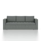 FABRIO Three Seater Upholstered Sofa Cum Bed Velvet - 12 Months Warranty - GREY