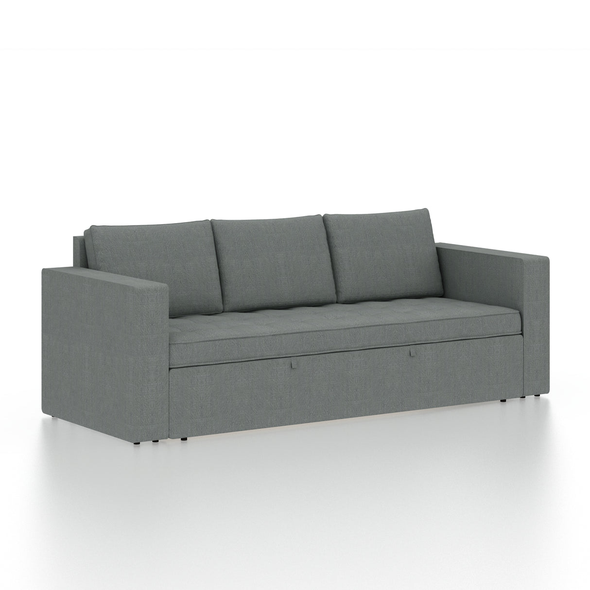 FABRIO Three Seater Upholstered Sofa Cum Bed Velvet - 12 Months Warranty - GREY
