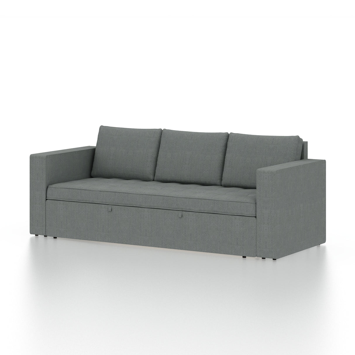 FABRIO Three Seater Upholstered Sofa Cum Bed Velvet - 12 Months Warranty - GREY