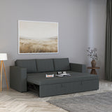 FABRIO Three Seater Upholstered Sofa Cum Bed Velvet - 12 Months Warranty - TAR
