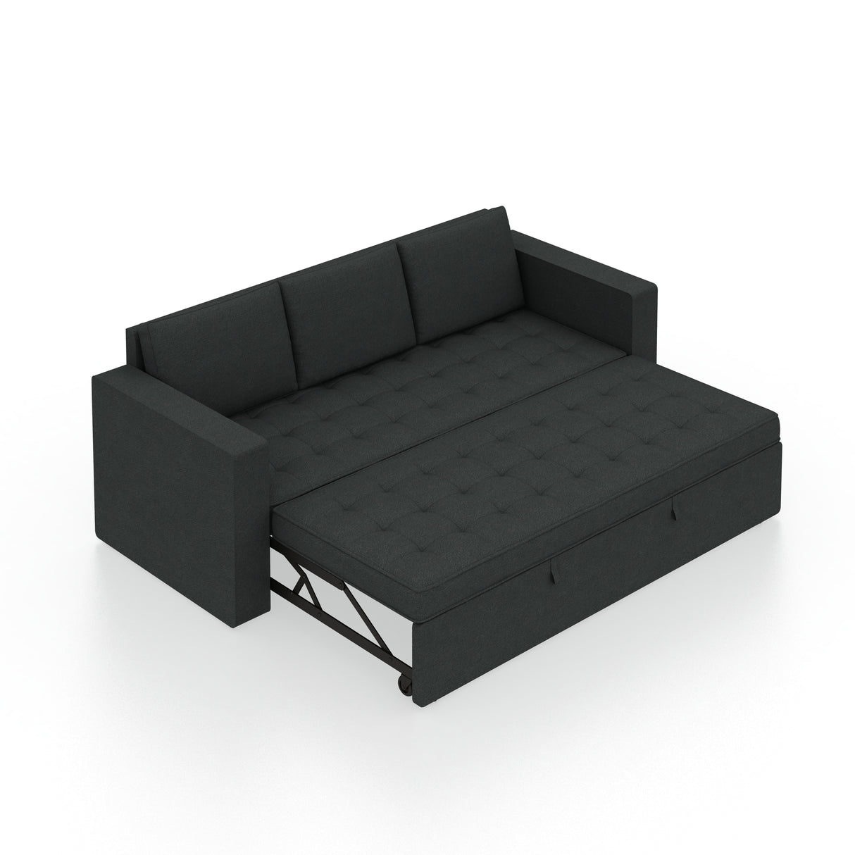 FABRIO Three Seater Upholstered Sofa Cum Bed Velvet - 12 Months Warranty - TAR
