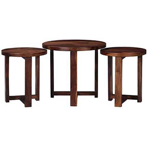 Cherish Solid Sheesham Wood Nest of Stools - 3 Years Warranty
