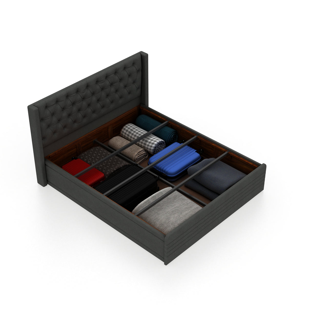 Bettan Upholstered Bed With Box Storage - 12 Months Warranty(LUXE EDITION)