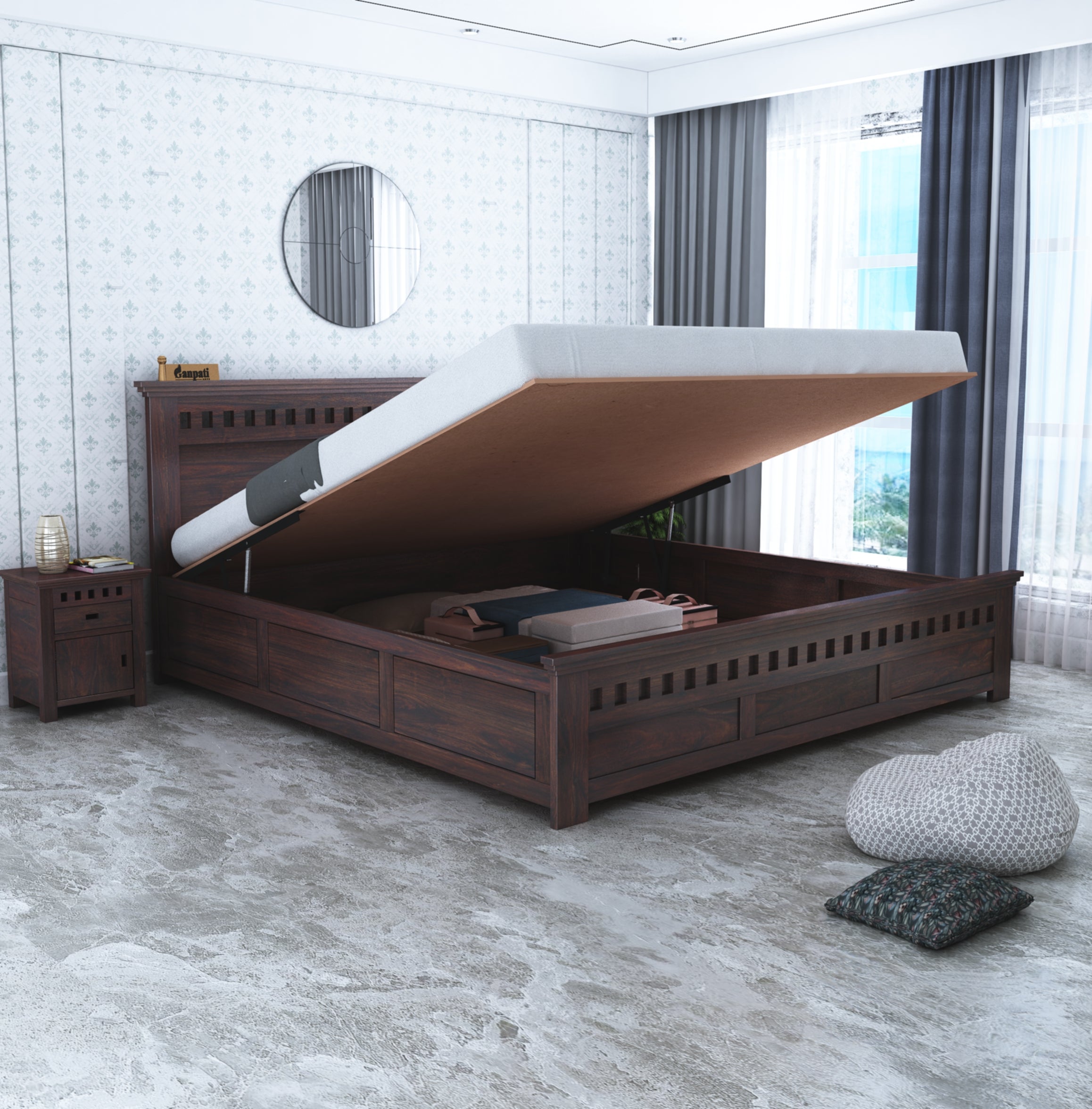 King size bed with hydraulic storage hotsell