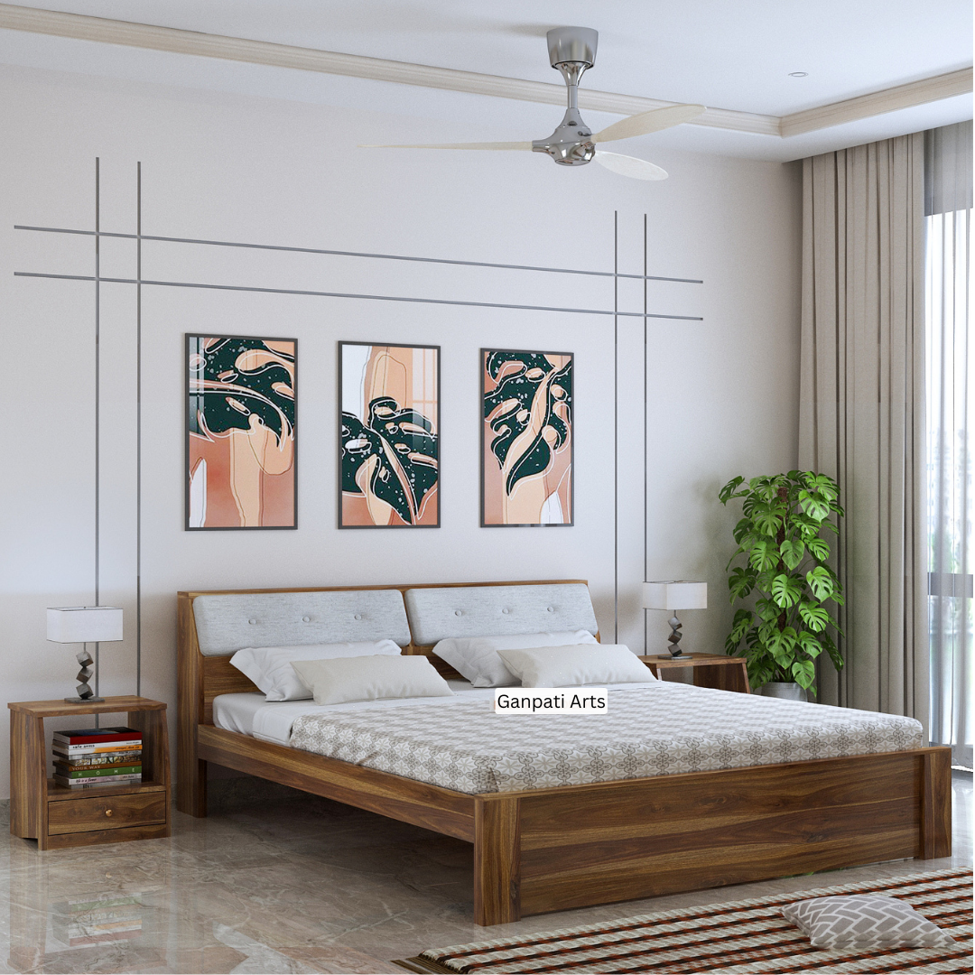 Victoria Solid Sheesham Wood Bed Without Storage - 3 years Warranty