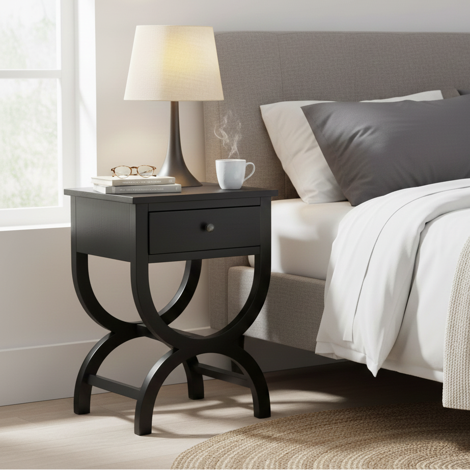 EGYPT Solid Sheesham Wood Bedside Table - 3 Years Warranty (LUXE EDITION)