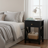 LUNA Solid Sheesham Wood Bedside Table - 3 Years Warranty (LUXE EDITION)
