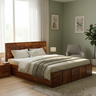 Scott Solid Sheesham Wood Bed With Box Storage - 3 Years Warranty