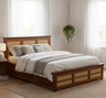 Syrus Solid Sheesham Wood Cane Bed With Box Storage Bed - 3 Years Warranty