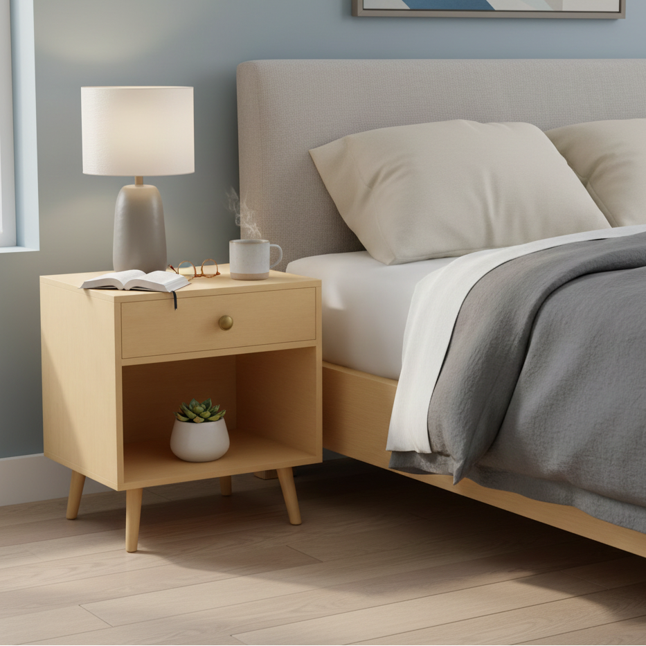 MONO Solid Sheesham Wood Bedside Table - 3 Years Warranty (LUXE EDITION)