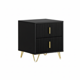 ROBERT Solid Sheesham Wood Bedside Table With 2 Drawers Storage - 3 Years Warranty (LUXE EDITION)
