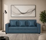 GOA Three Seater Upholstered Sofa With Storage - 12 Months Warranty - BLUE