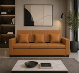 GOA Three Seater Upholstered Sofa With Storage - 12 Months Warranty - SAFFARON