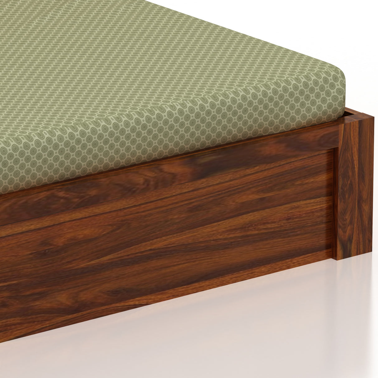Hexa Solid Sheesham Wood Bed with Hydraulic Box Storage - 3 Years Warranty