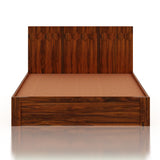 Hexa Solid Sheesham Wood Bed with Hydraulic Box Storage - 3 Years Warranty