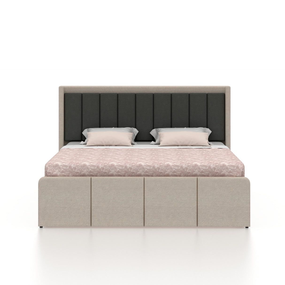 Hyness Upholstered Bed With Box Storage - 12 Months Warranty(LUXE EDITION)