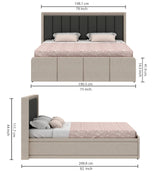 Hyness Upholstered Bed With Box Storage - 12 Months Warranty(LUXE EDITION)