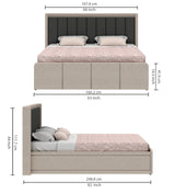 Hyness Upholstered Bed With Box Storage - 12 Months Warranty(LUXE EDITION)
