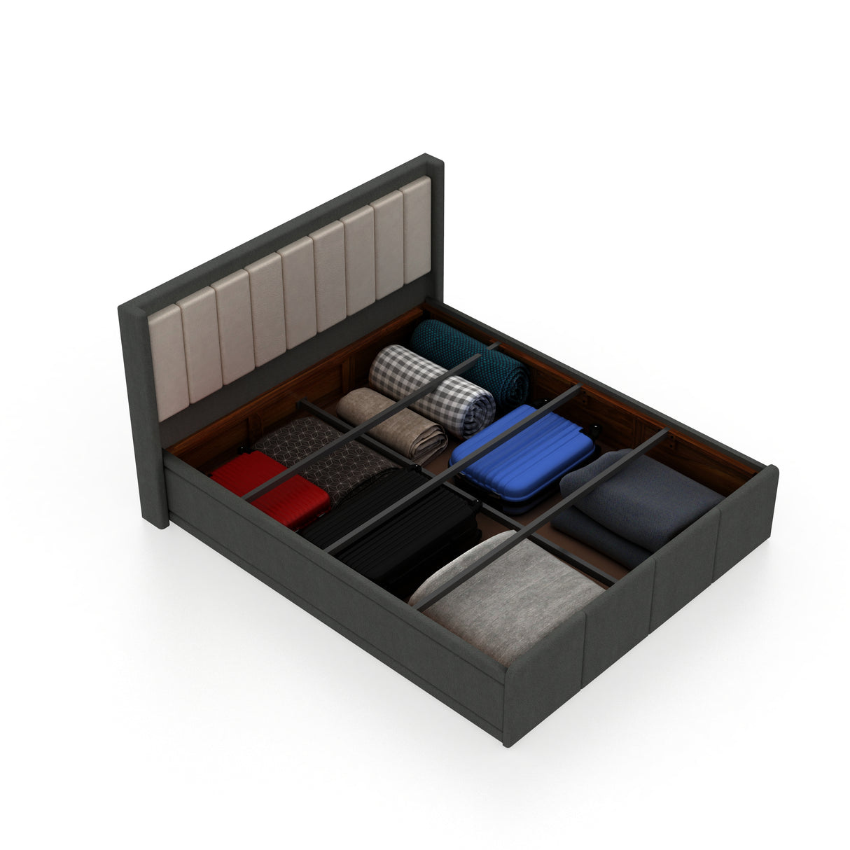 Hyness Upholstered Bed With Box Storage - 12 Months Warranty(LUXE EDITION)