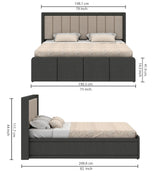 Hyness Upholstered Bed With Box Storage - 12 Months Warranty(LUXE EDITION)
