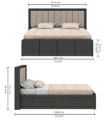 Hyness Upholstered Bed With Box Storage - 12 Months Warranty(LUXE EDITION)