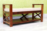 Foster Solid Sheesham Wood Bench - 3 Years Warranty