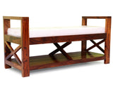 Foster Solid Sheesham Wood Bench - 3 Years Warranty