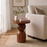 Mars Solid Sheesham Wood End Table - 3 Years Warranty