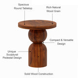 Mars Solid Sheesham Wood End Table - 3 Years Warranty