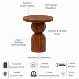 Mars Solid Sheesham Wood End Table - 3 Years Warranty