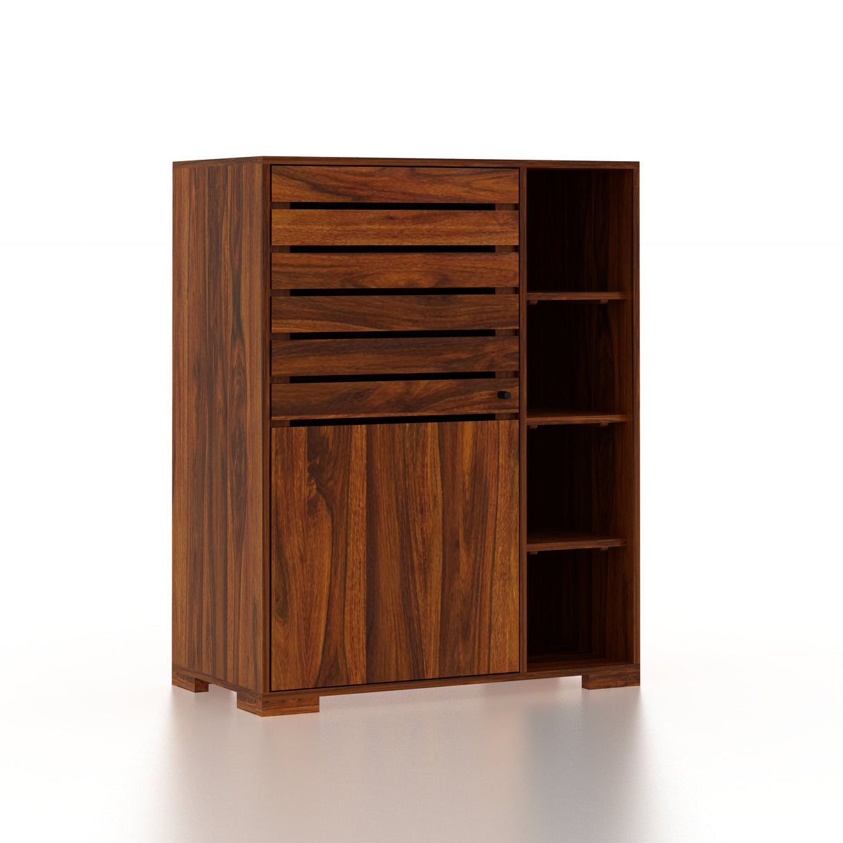 CAIRO Solid Sheesham Wood Shoe Rack Cabinet - 3 Years Warranty