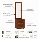 Swiss Solid Sheesham Wood Dressing Table - 3 Years Warranty
