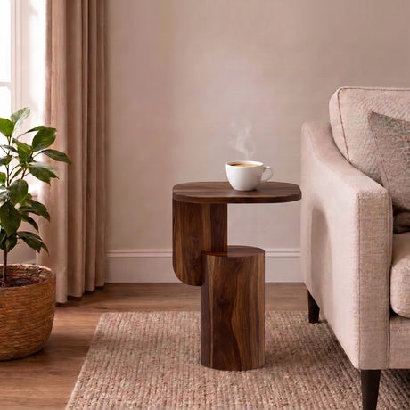 COCO Solid Sheesham Wood End Table - 3 Years Warranty
