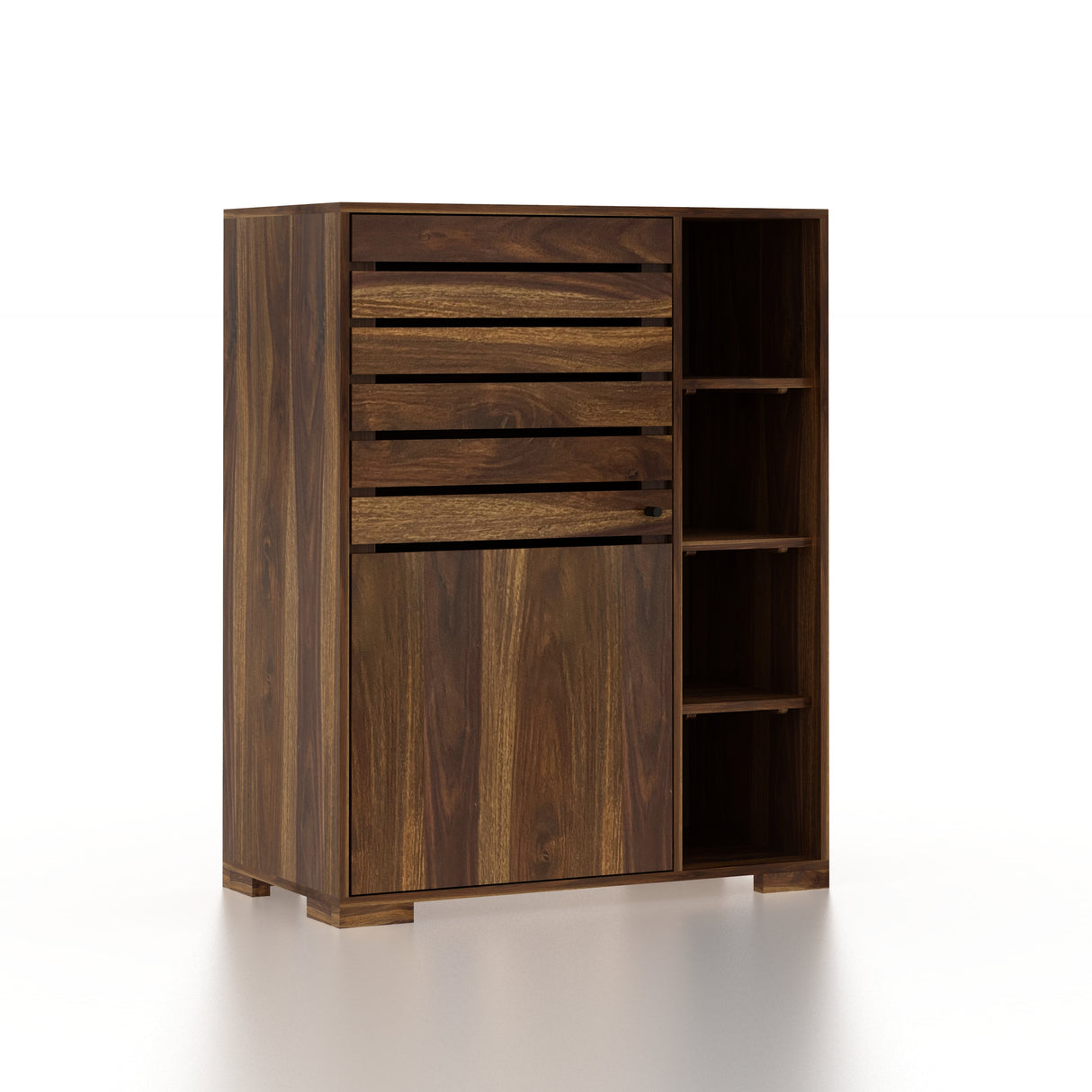 CAIRO Solid Sheesham Wood Shoe Rack Cabinet - 3 Years Warranty