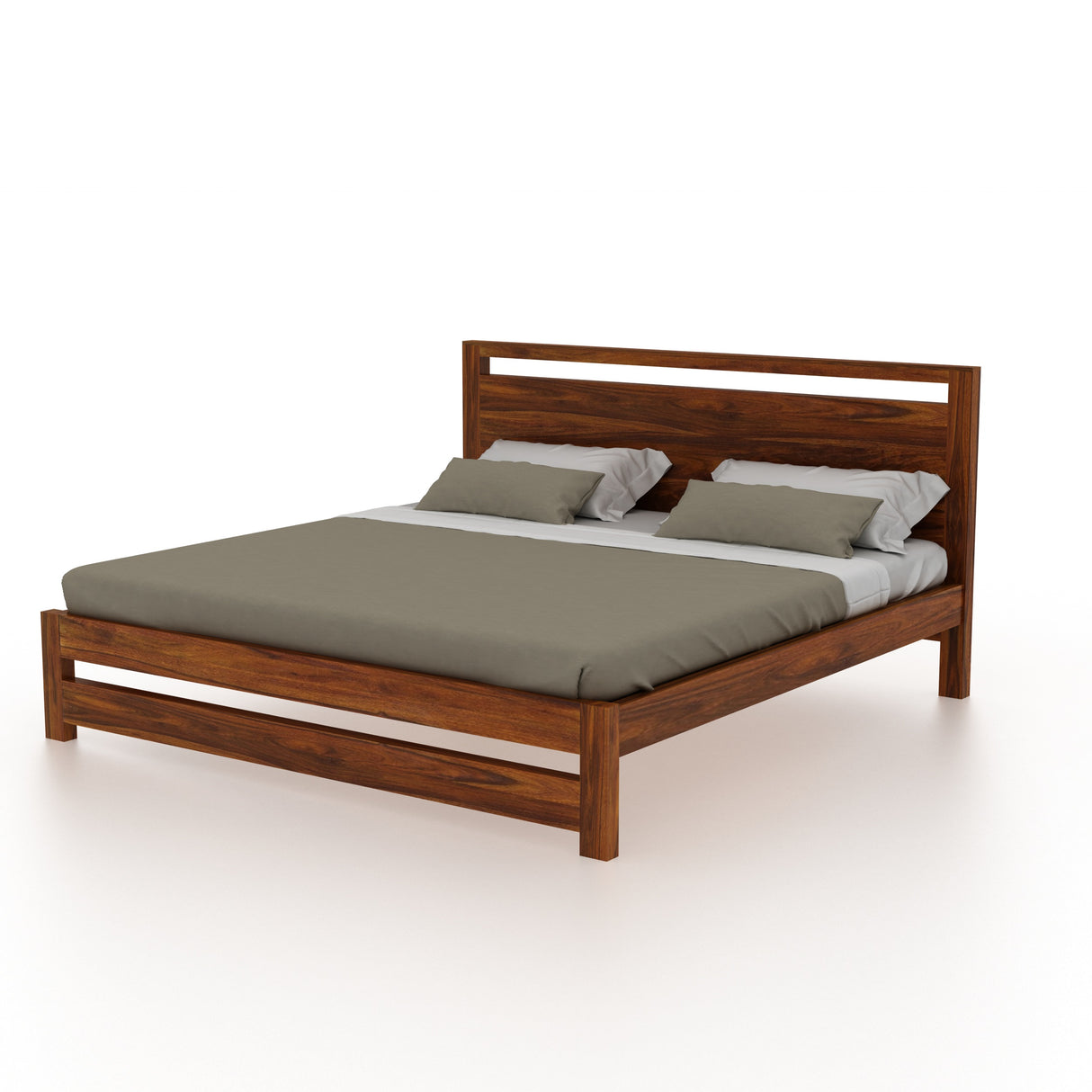 Jaipur Solid Wood Bed Without Storage - 3 Years Warranty