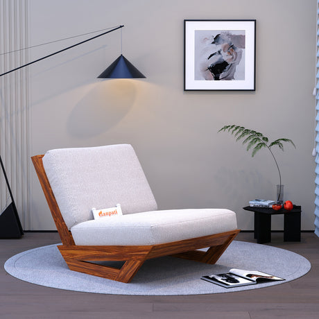 Vegas Solid Sheesham Wood Lounge Chair - 3 Years Warranty