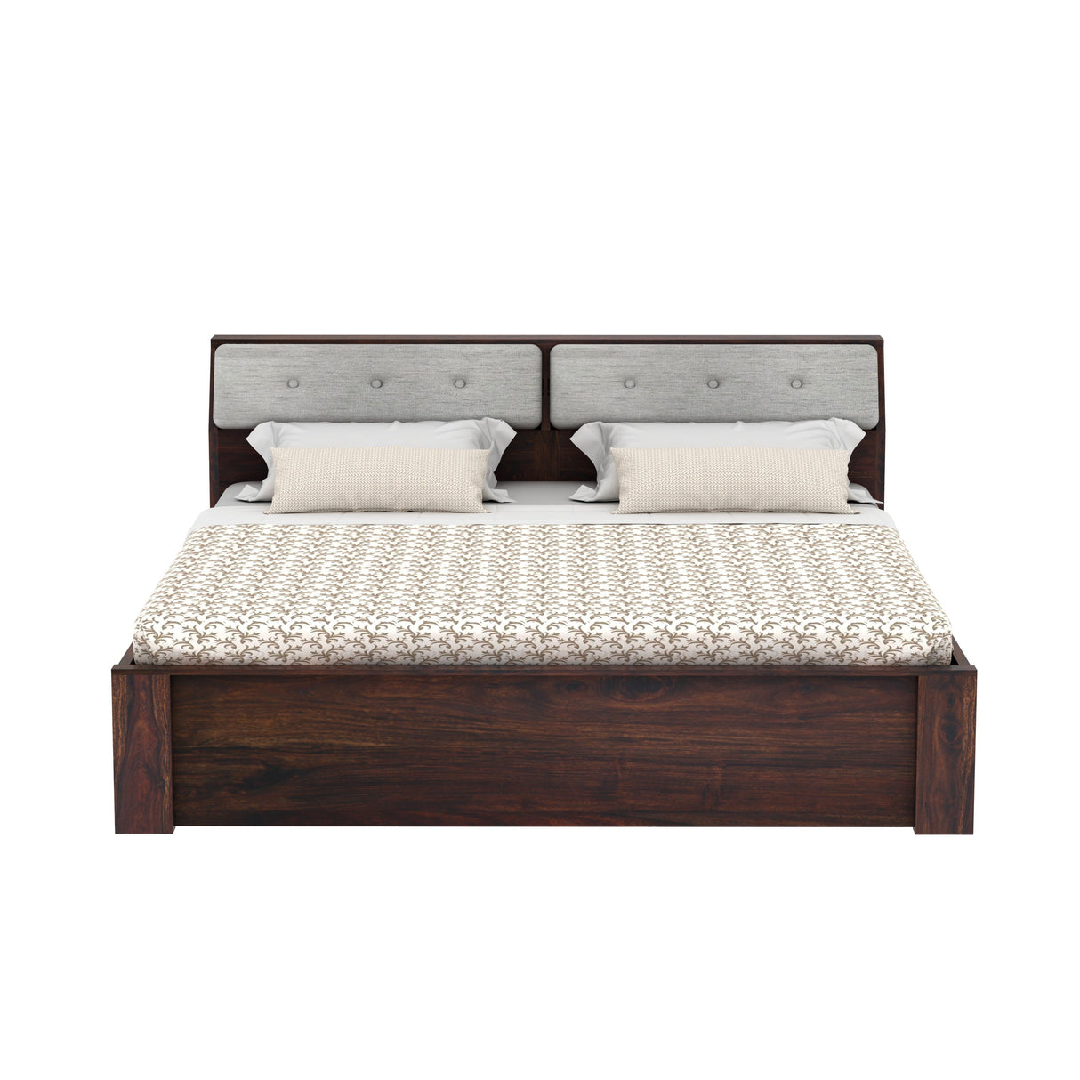 Victoria Solid Sheesham Wood Bed With Box Storage - 3 years Warranty